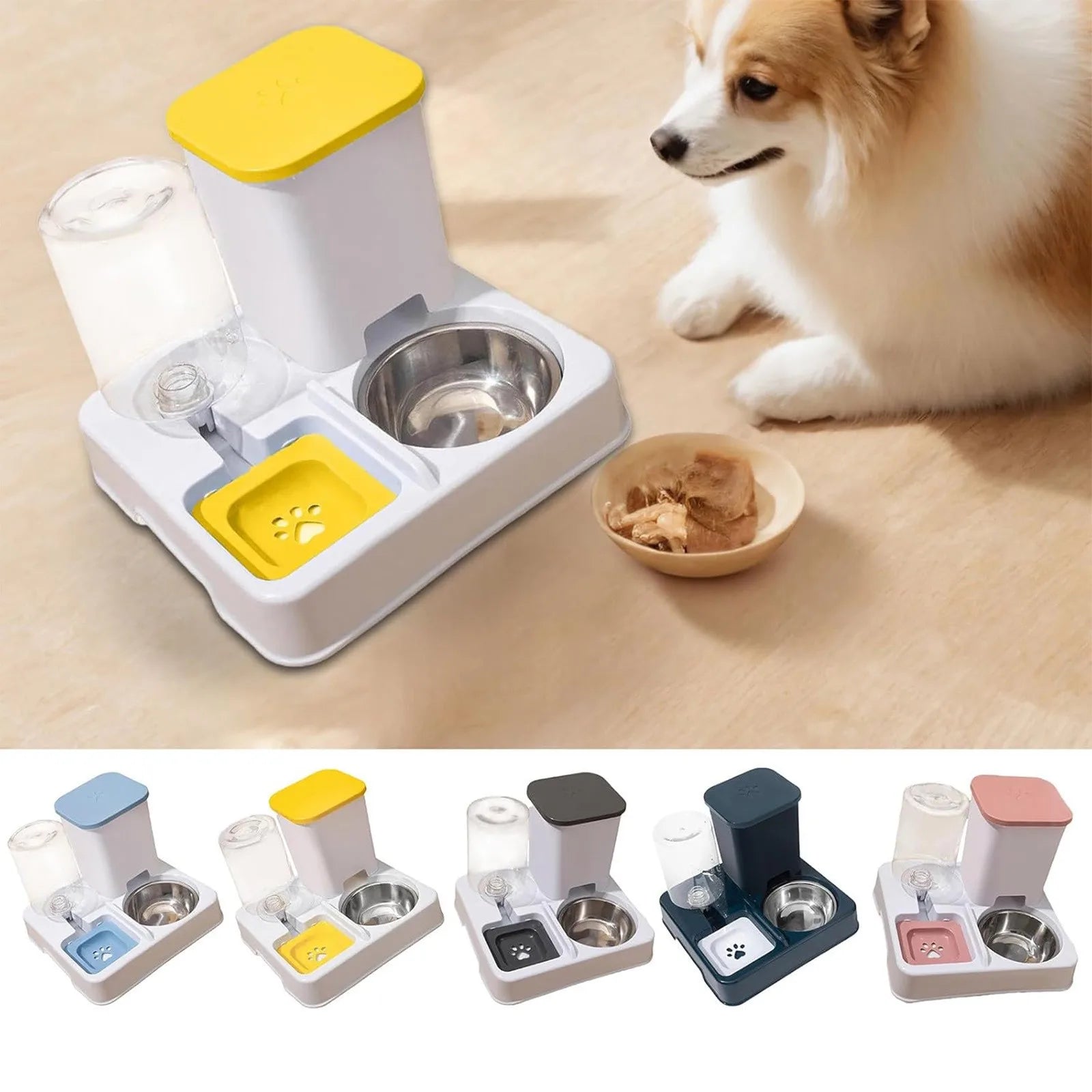 2 in 1 Non-slip Automatic Pet Feeder and Water Dispenser